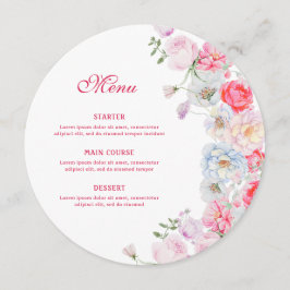 Rund vattenfärgsblommor meny