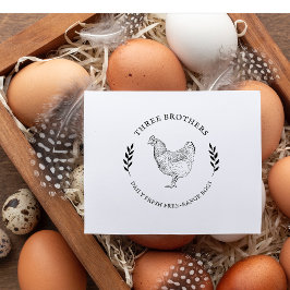 Rund Vintage Chicken Eggs Carton Frimärke Stämpel