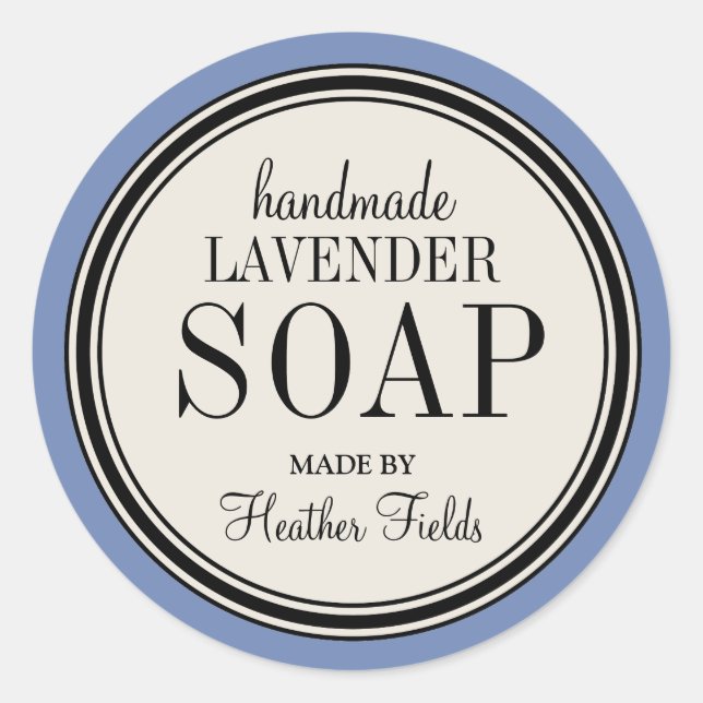 Rund Vintage - etikett Ram Lavender Soap-mall (Framsida)