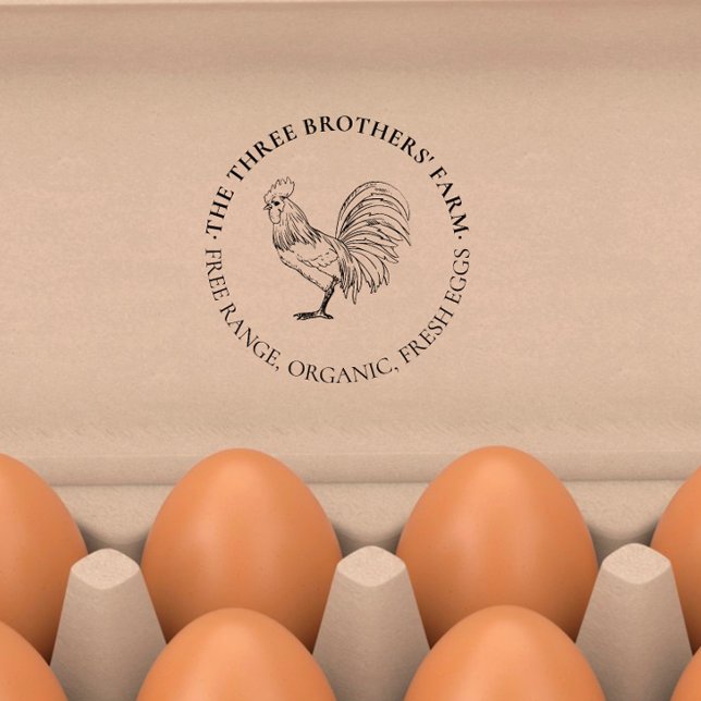 Rund Vintage & Rustic Chicken Egg Carton Stämpel (Skapare uppladdad)