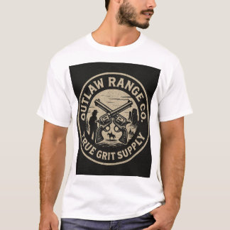 Rund western stil-grafik t shirt