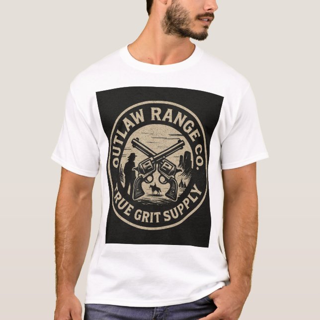 Rund western stil-grafik t shirt (Framsida)