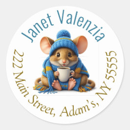 Runda adressetiketter runt klistermärke