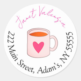 Runda adressetiketter runt klistermärke