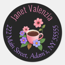 Runda adressetiketter runt klistermärke