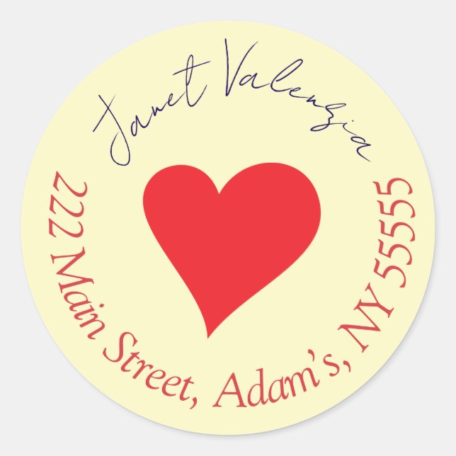 Runda adressetiketter runt klistermärke (Framsida)