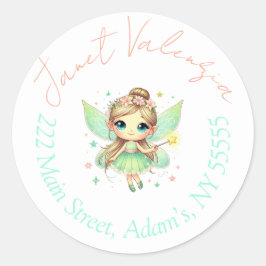 Runda adressetiketter runt klistermärke