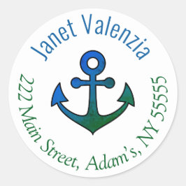 Runda adressetiketter runt klistermärke