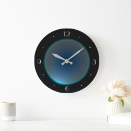 Runda BlackClock med blå Aqua Ansikte-väggklocka Stor Klocka