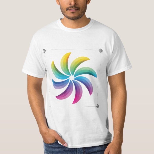 Runda blommor dzine tshirt t shirt (Framsida)