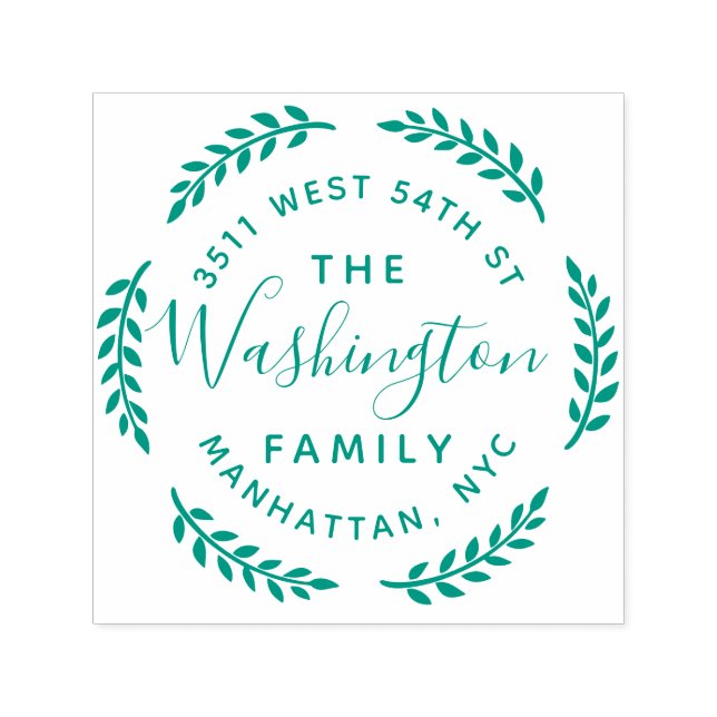 Runda Botaniska utandningsfamiljen Namn Returadres Självfärgande Stämpel (Design)