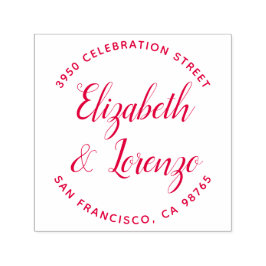 Runda Bröllop-skript, Returadress Självfärgande Stämpel