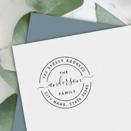 Runda Calligraphy-skriptfamiljens Returadress Självfärgande Stämpel