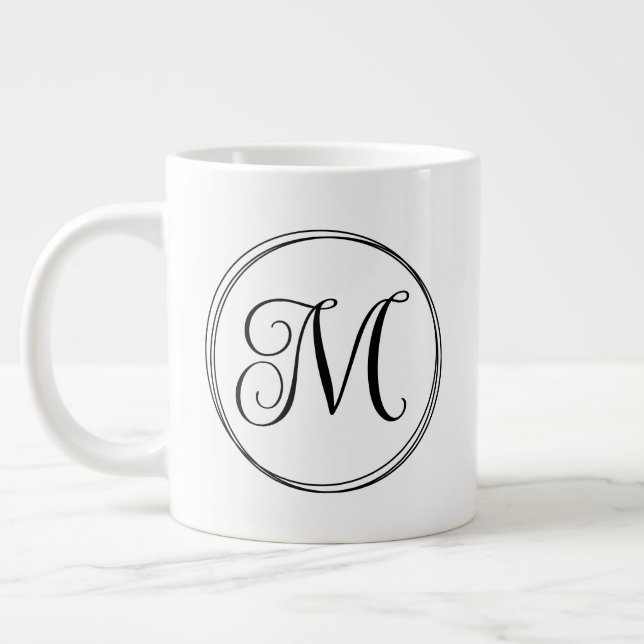 Runda Curly Script Monogram Jumbo Mugg (Vänster)