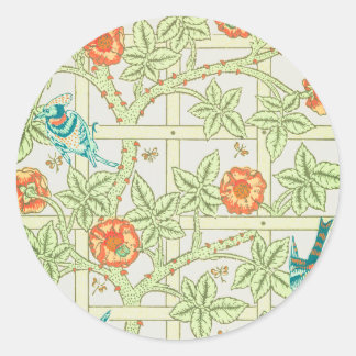 RUNDA DEKALER William Morris ANPASSAD MONOGRAM Runt Klistermärke