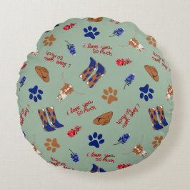 Runda Dekorativ kudde - Austin Texas Bluebonnet