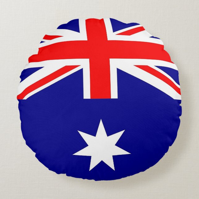 Runda Dekorativ kudde med flagga Australien (Framsidan)