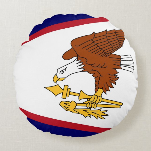 Runda Dekorativ kudde med flagga av amerikanska Sa (Framsidan)