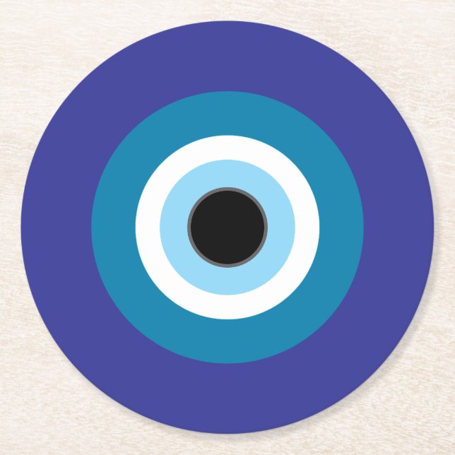 Runda Evil Öga Underlägg uppsättning 6 Papper Rund (Framsidan)