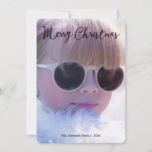 Runda familjens fotojul - jul julkort (Framsida)