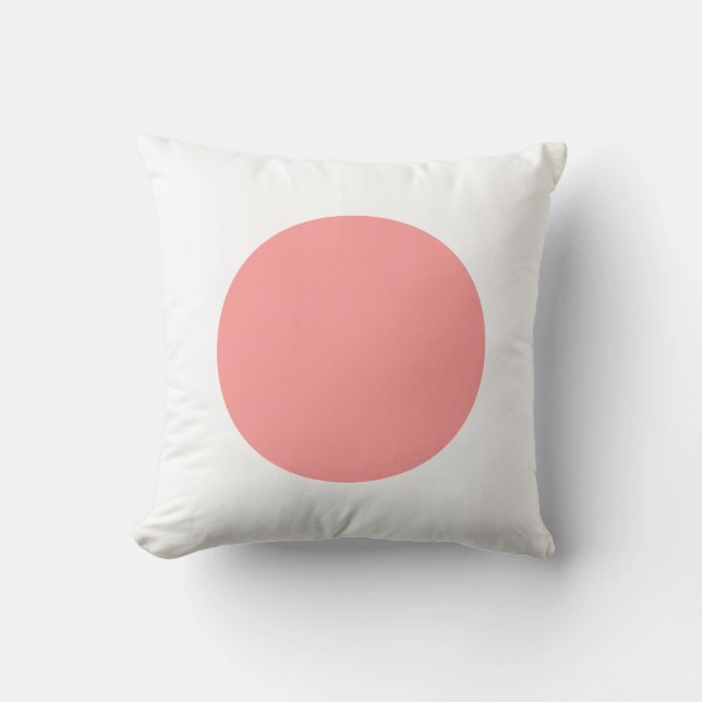 Runda färger - Mjuk rosa och vit Kudde (Framsida)