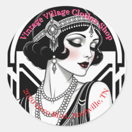 Runda fästdon för Vintage för mindre företag Runt Klistermärke