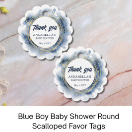 Runda favorittaggar för Blue Boy Baby Shower Gåvor Etiketter