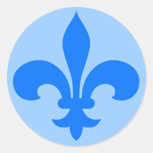 Runda Fleur de Lis Klistermärke i blått