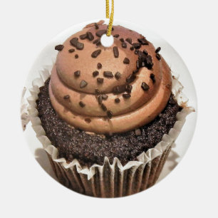Runda för chokladmuffinprydnad julgransprydnad keramik
