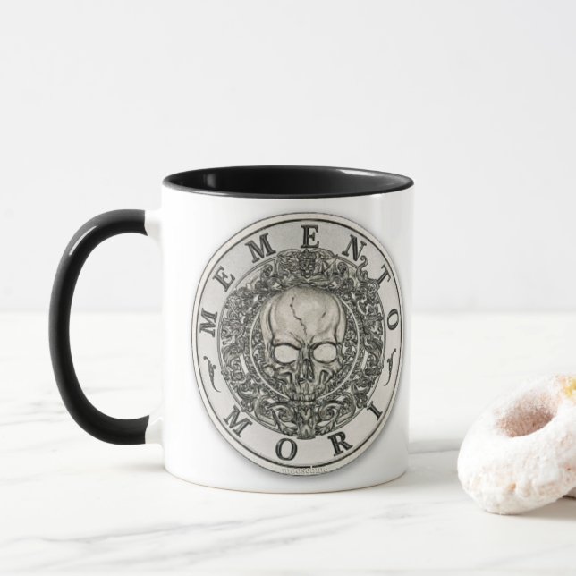 Runda för MementoMori Carpe Diem silver Mugg (Med munk)