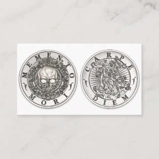 Runda för MementoMori Carpe Diem silver Visitkort