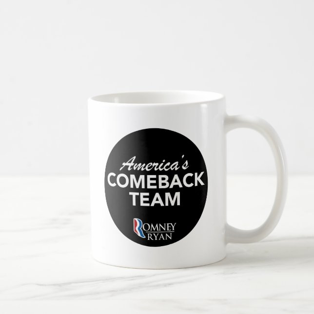 Runda för Romney Ryan Amerika återkomstlag Kaffemugg (Höger)