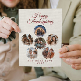 Runda former Collage 6 Photo Happy thanksgiving Ho Julkort