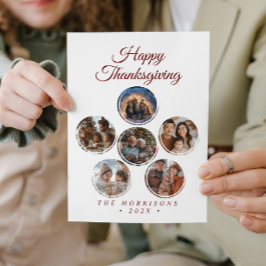 Runda former Collage 6 Photo Happy thanksgiving Ho Julkort