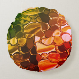 Runda former som migrerar från rött till grönaktig rund kudde