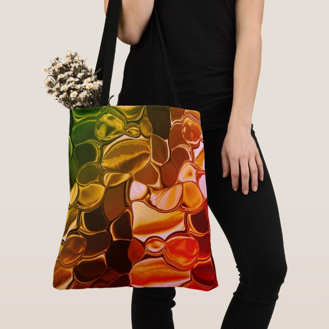 Runda former som migrerar från rött till grönaktig tygkasse (Närbild)