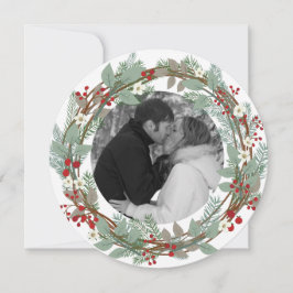 Runda fotokort för Festive Helgdag Julkort