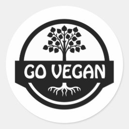 Runda Go Vegan Runt Klistermärke
