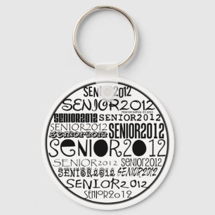 Runda Keychain (svarten) för pensionär 2012 Nyckelring