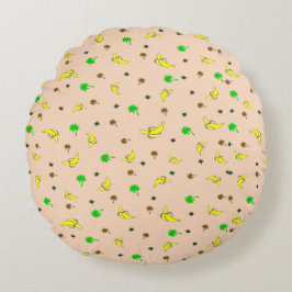 Runda kuddar med banan och handflatan mönster