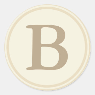 Runda kuvertförseglingar med Monogram - Cream & Ec Runt Klistermärke