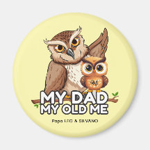 Runda magnet : Min gamla mig i Pappa (gult)