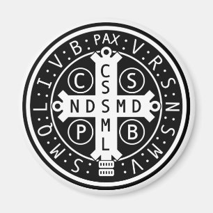 Runda magneten med medaljen av St. Benedict, all Magnet