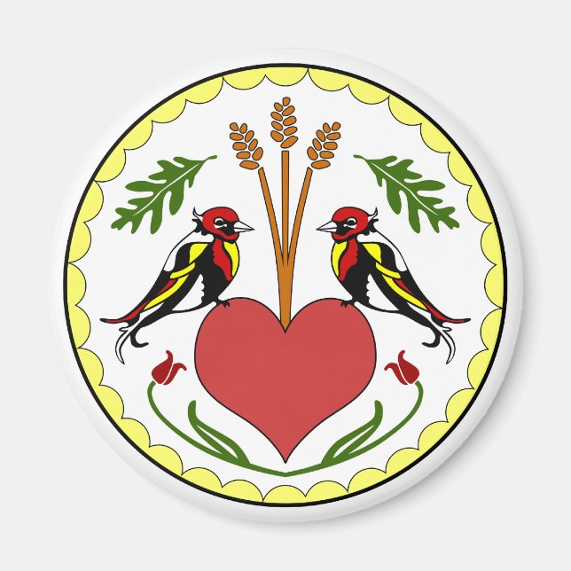 Runda magneter - Lång, Lycklig-relationshex (Framsidan)