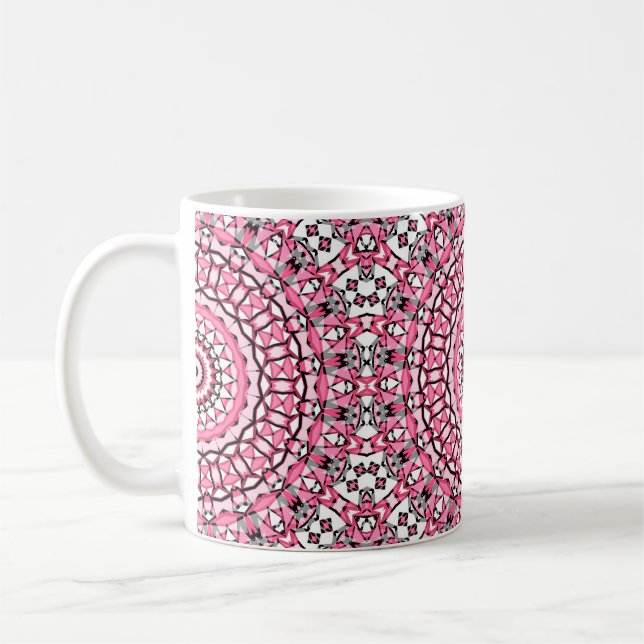 Runda mandala mönster i glaset stil mosai kaffemugg (Vänster)