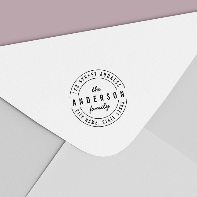 Runda Modern Bold Family Namn-Returadressen Självfärgande Stämpel (Skapare uppladdad)