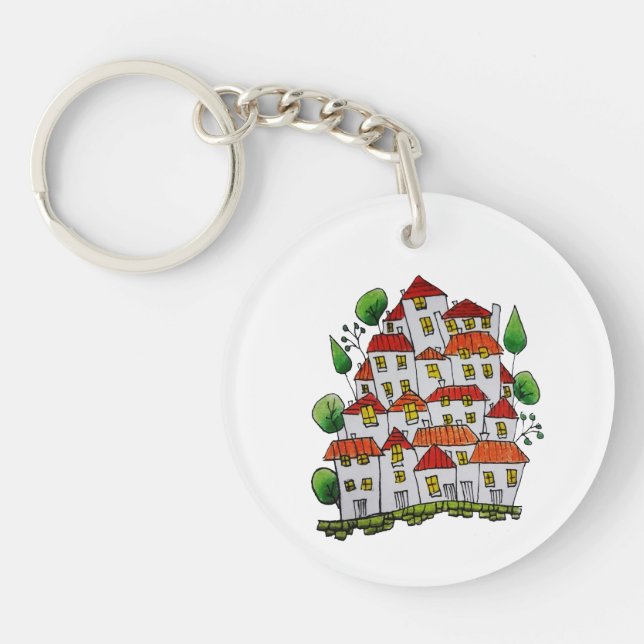 Runda nyckelkedjan (Doodle - Handdragen) (Framsidan)