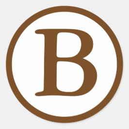 Runda omslag med Monogram - Medium Brown Runt Klistermärke