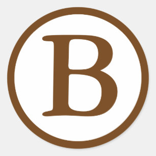 Runda omslag med Monogram - Medium Brown Runt Klistermärke