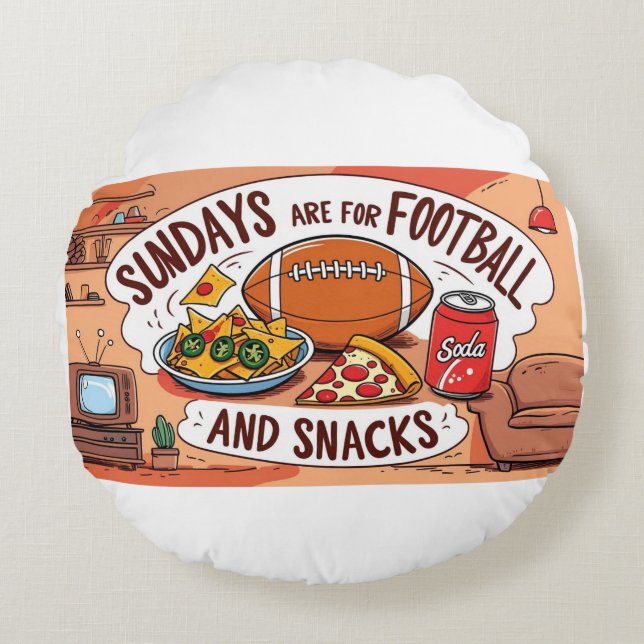 Runda Pillow-Football Rund Kudde (Framsidan)